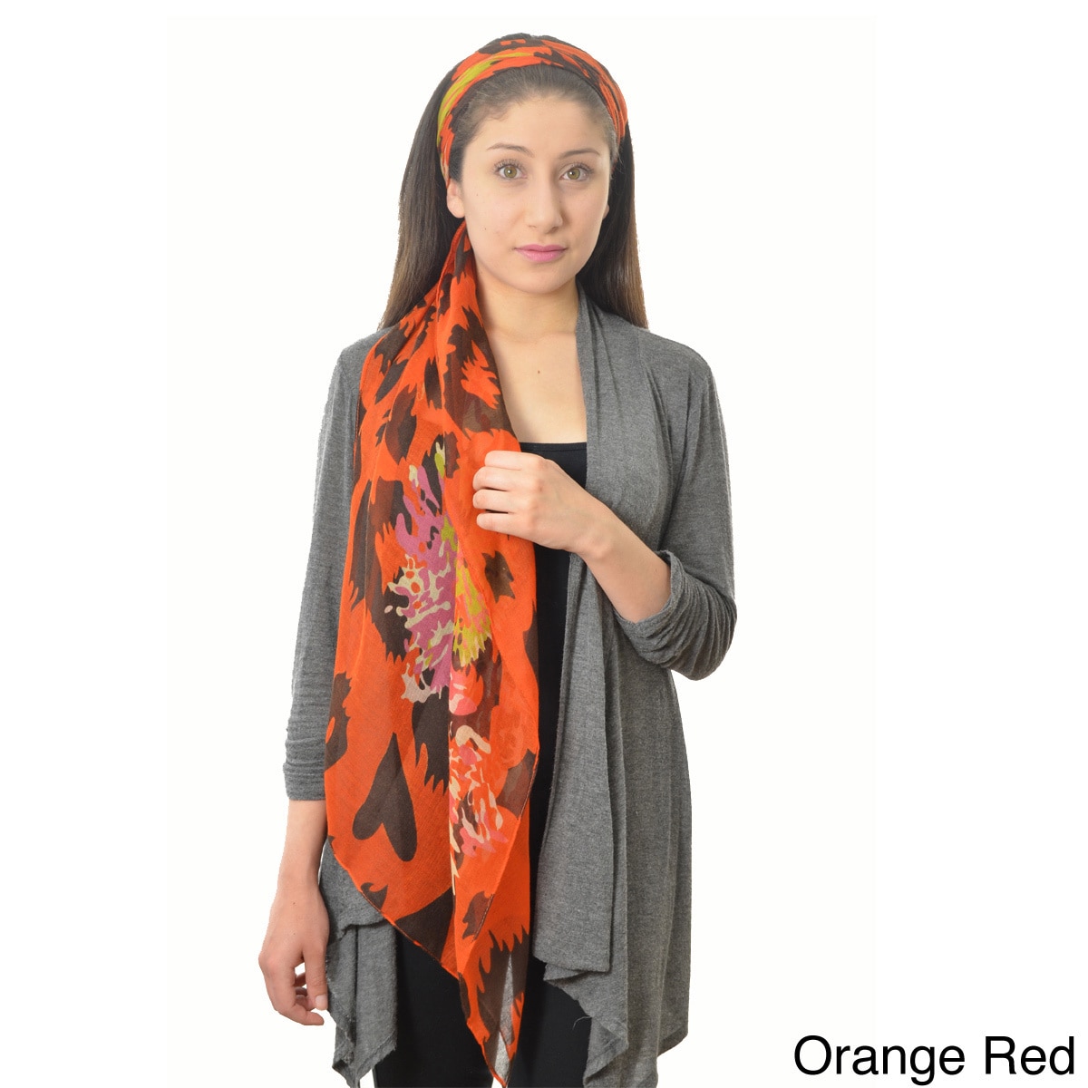 Dense Floral Print Scarf