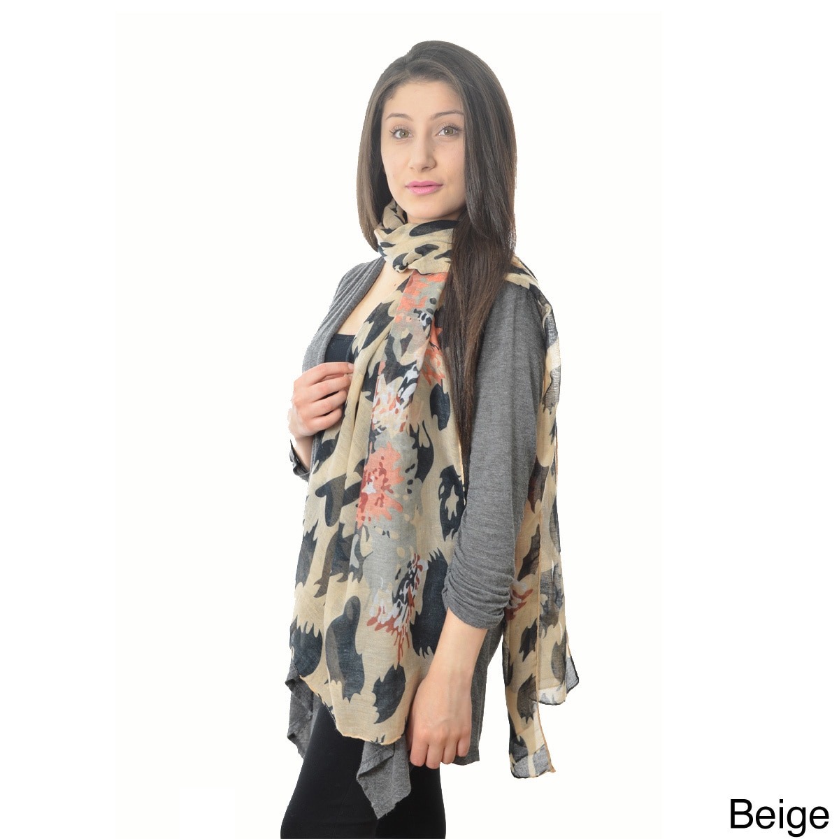 Dense Floral Print Scarf