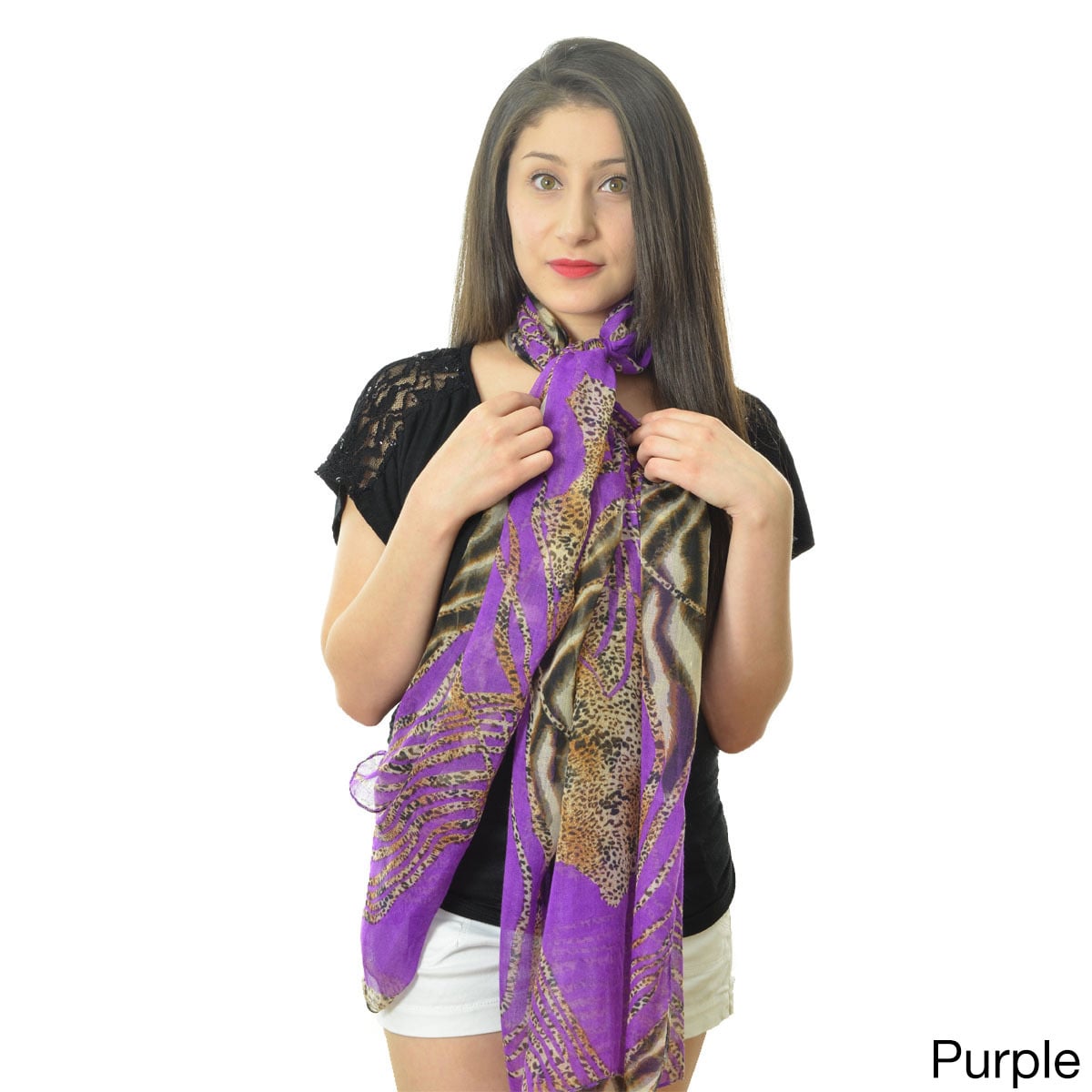 Leopard And Zebra Printed Scarf