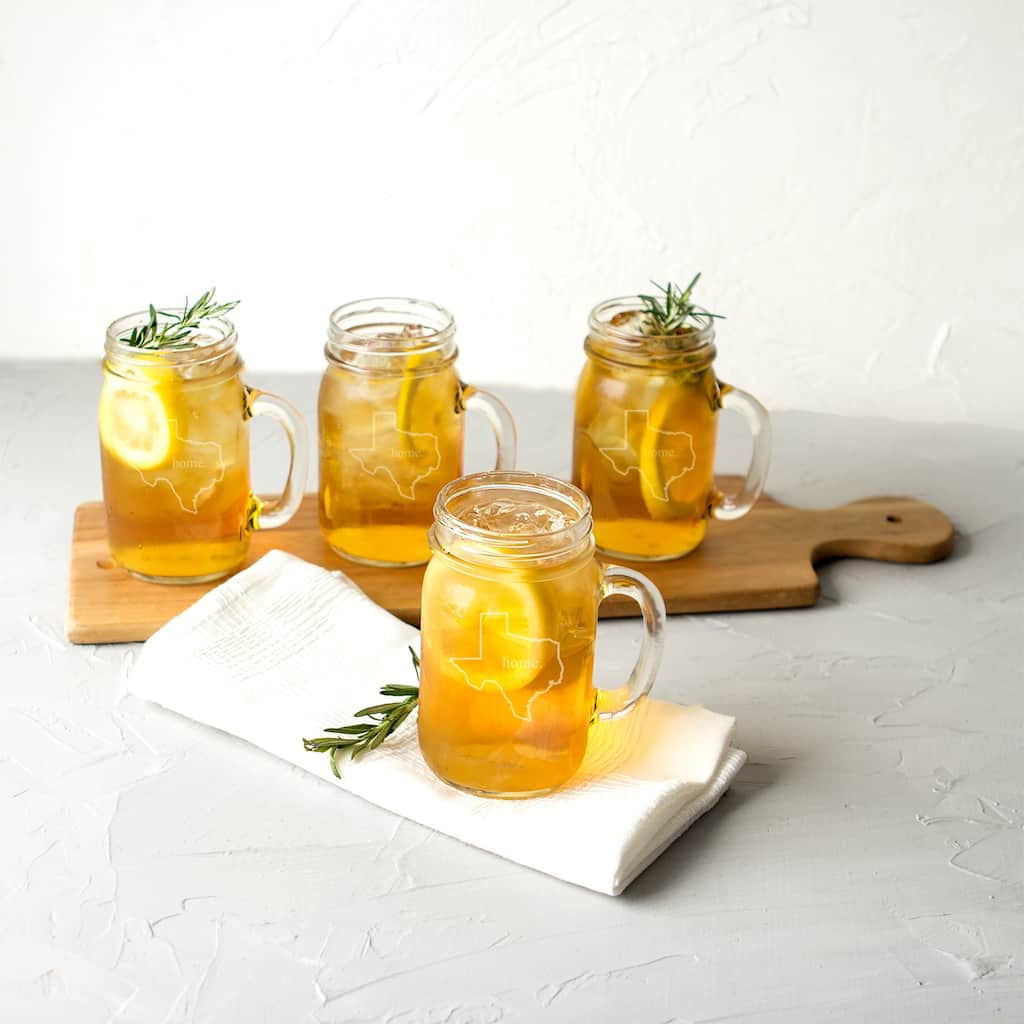 Personalized Home State Old Fashioned Drinking Jars (Set of 4)