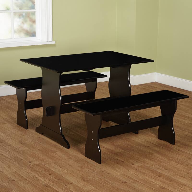 Simple Living Leah Black 3-piece Dining Table Set