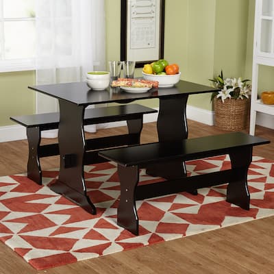 Simple Living Leah Black 3-piece Dining Table Set