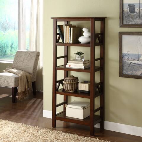 Copper Grove Newborough Aged Cherry 4-shelf Bookcase