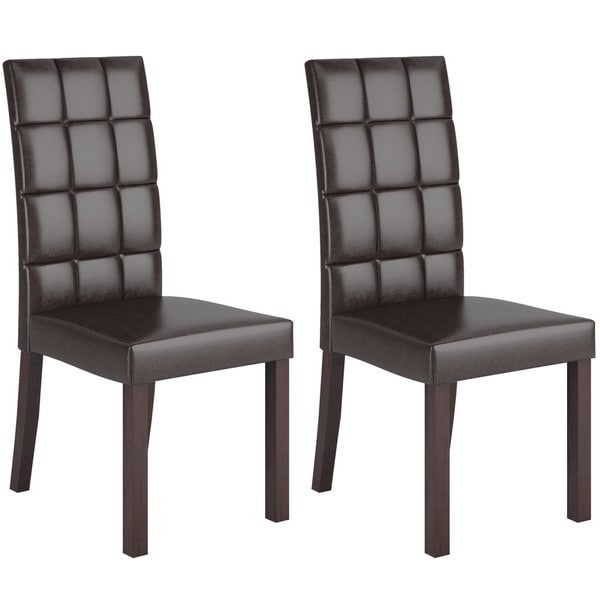 Shop CorLiving Atwood Dark Brown Leatherette Dining Chairs (Set of 2) Free Shipping Today
