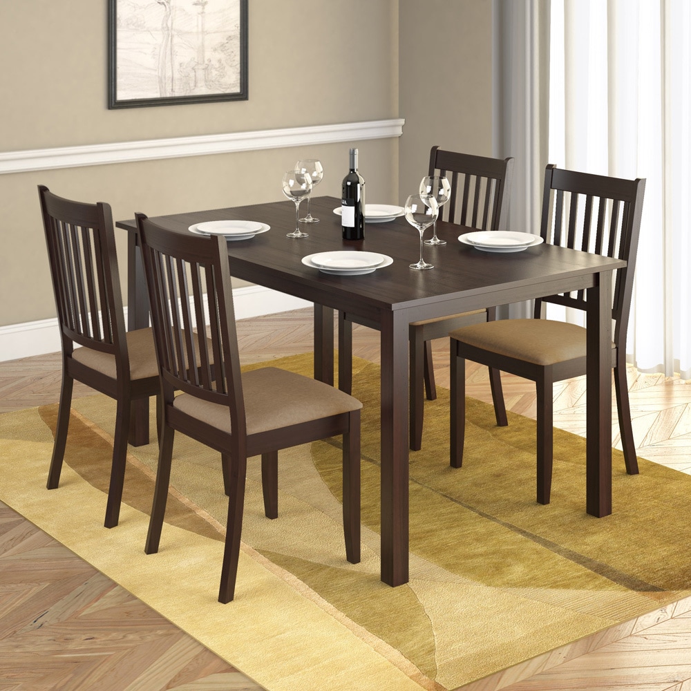 Corliving Corliving Atwood 5 piece Dining Set With Beige Microfiber Seats Beige Size 5 Piece Sets