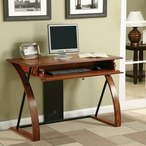 Classic Oak Wood Desk with Keyboard Tray Free Shipping Today