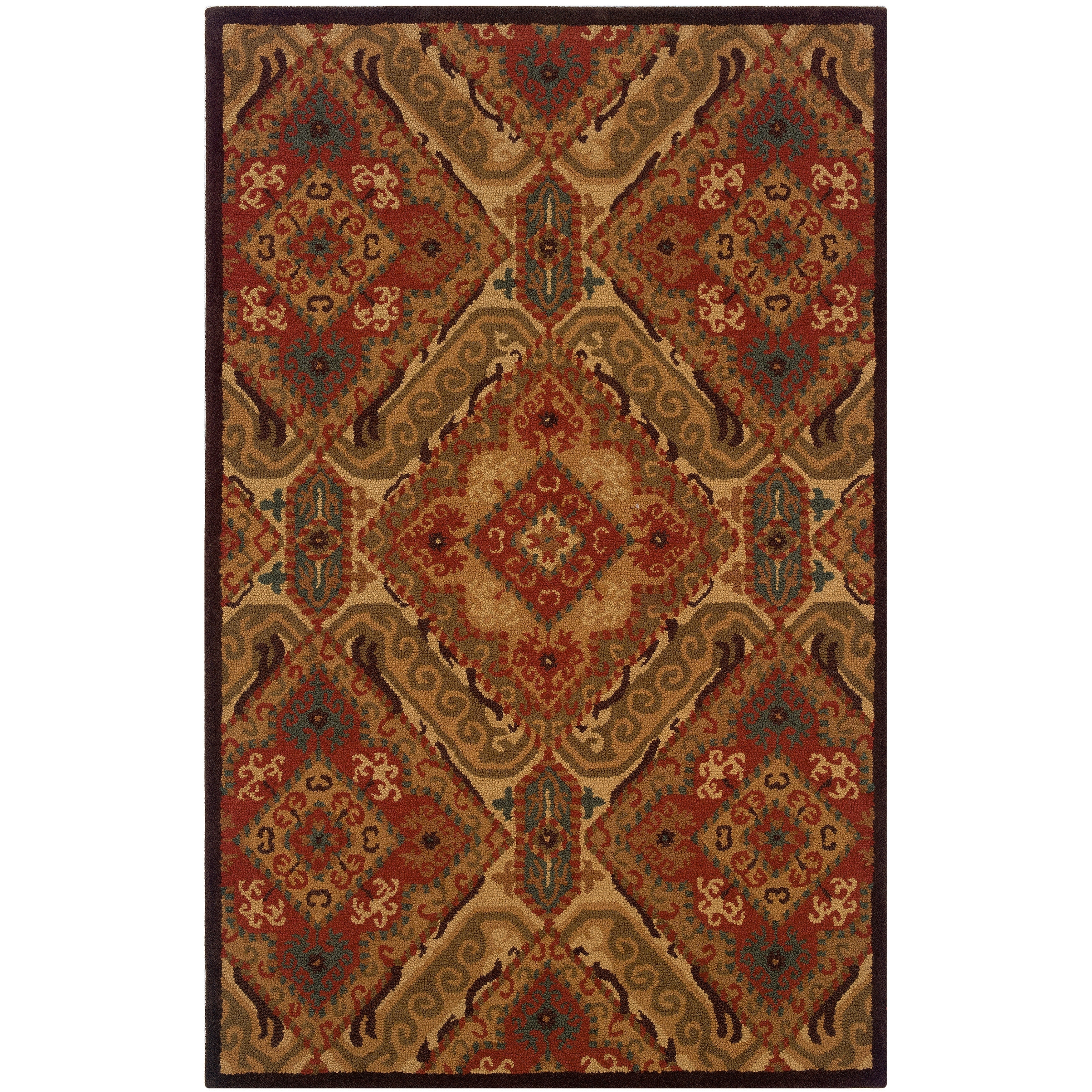 Lnr Home Dazzle Red Rectangle Geometric Area Rug (8 X 10)