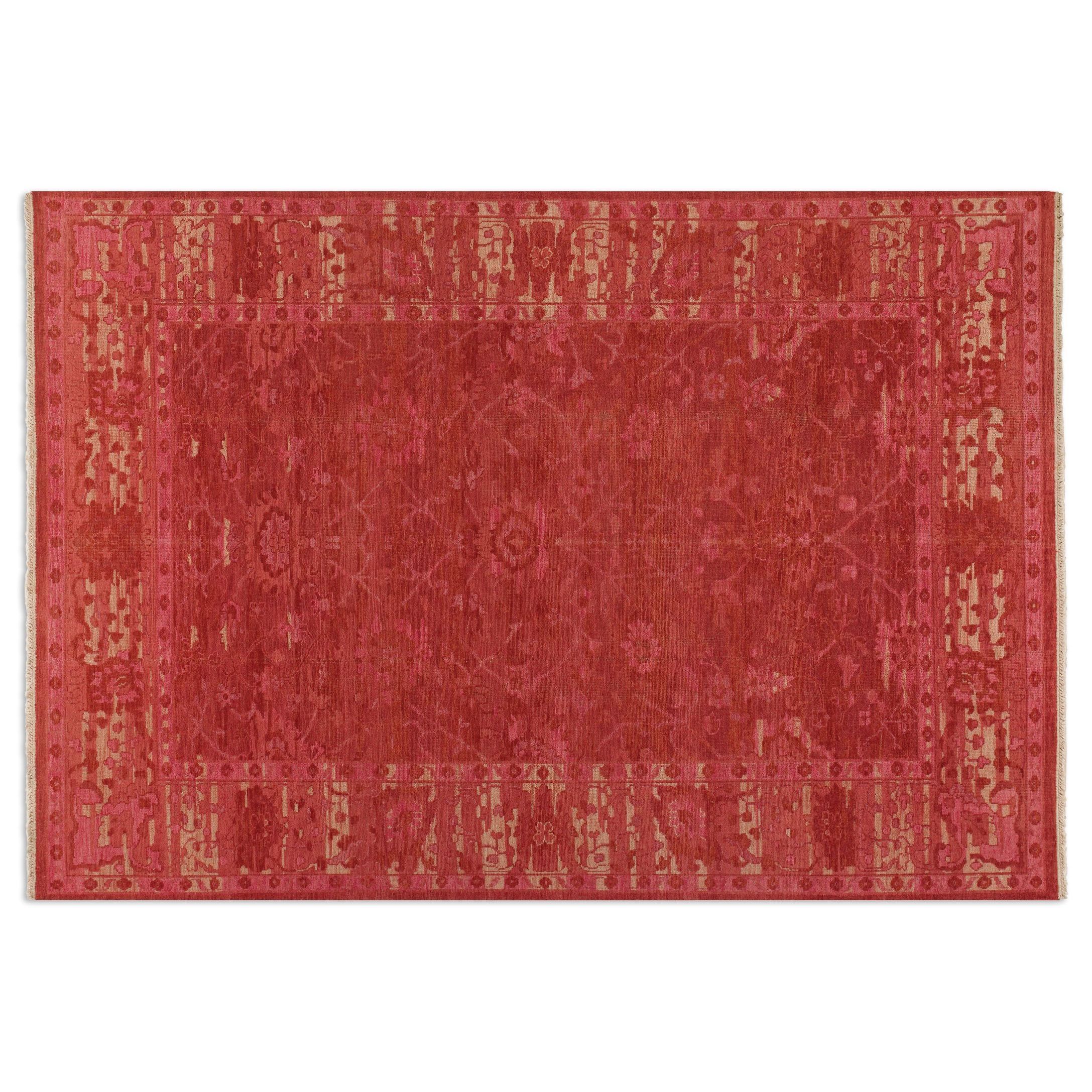 Hand knotted Antalya Rose Wool Area Rug (6 X 9)