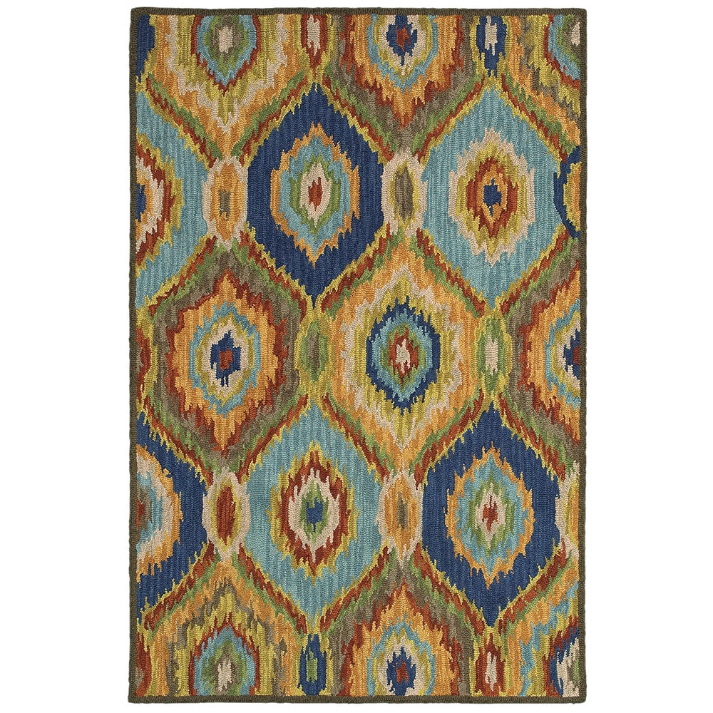 Lnr Home Dazzle Blue Multi Geometric Area Rug (5 X 8)