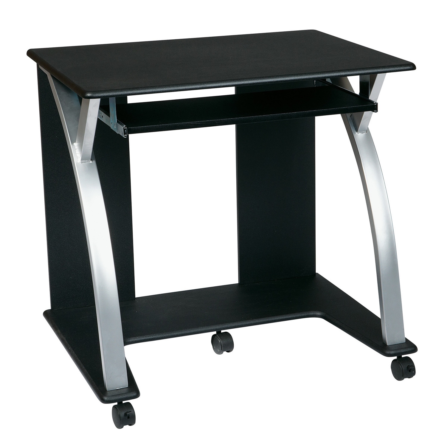 Furniture Rolling Workstation Cart Compact Mobile Computer Desk W Wheels Keyboard Tray Us Desks Home Office Furniture