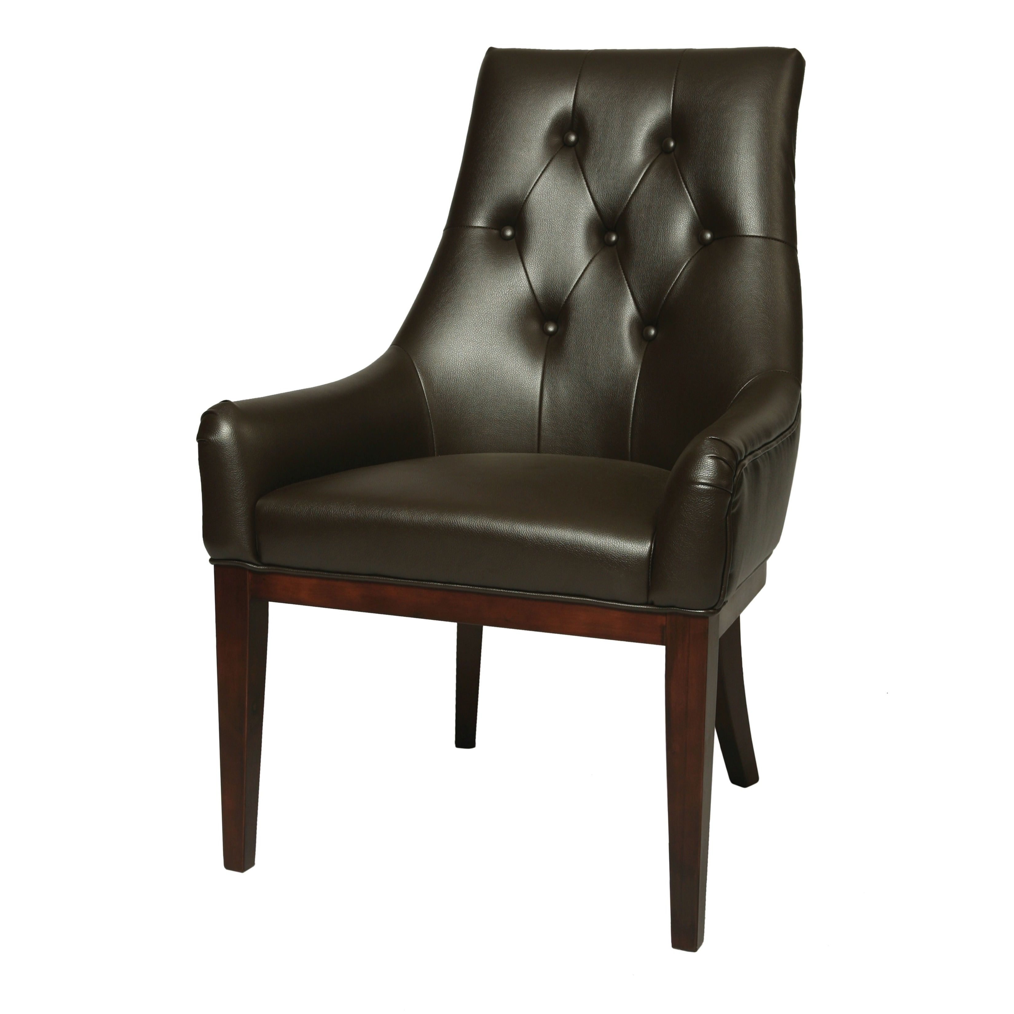 Firouzeh Brown Bonded Leather Side Chair