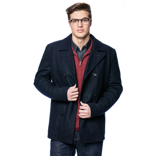 2017 Fashion Mens Pea Coat With Hood Double Ted Long Mens Coats Jackets For Men Boohooman
