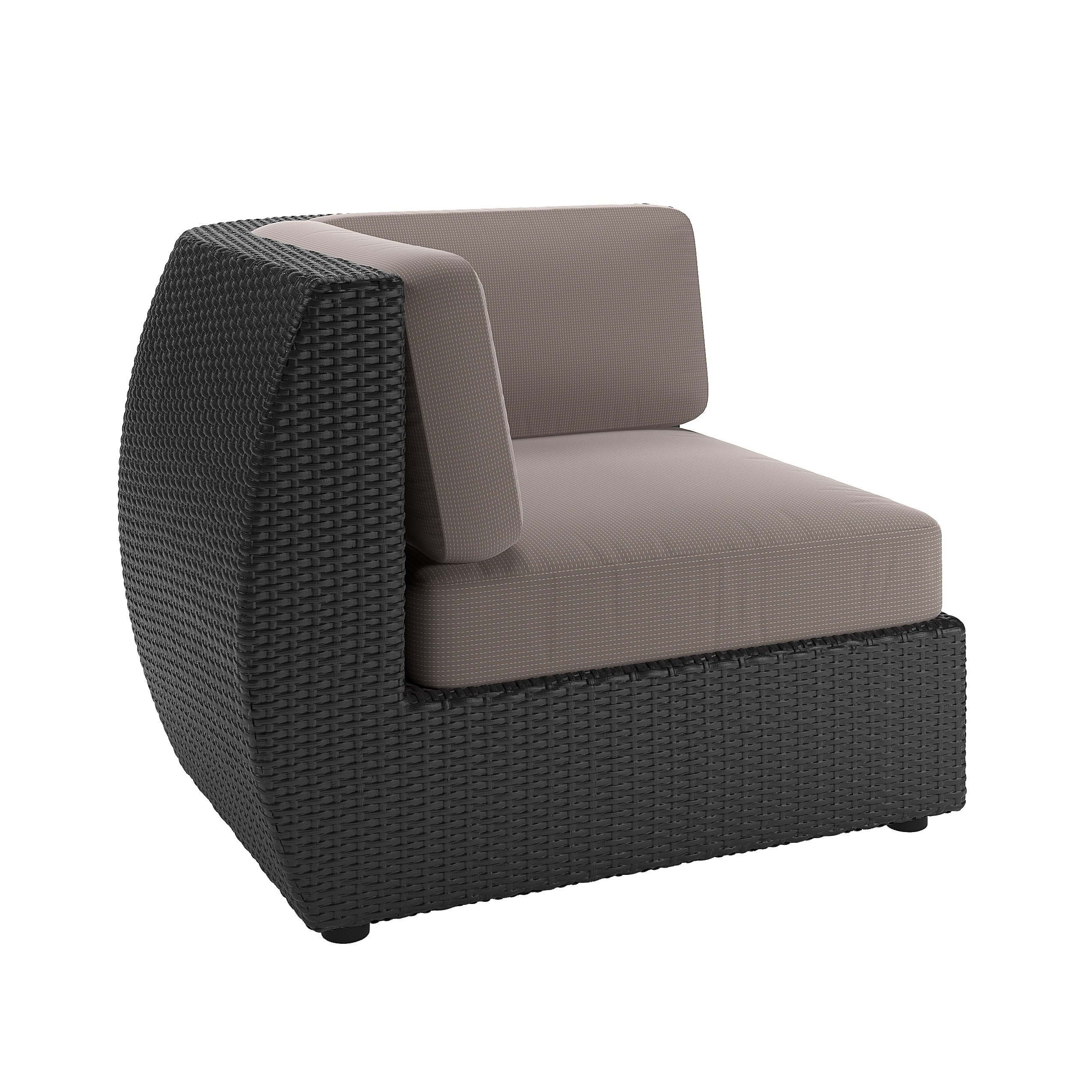 Corliving Seattle Patio Corner Seat In Textured Black Weave