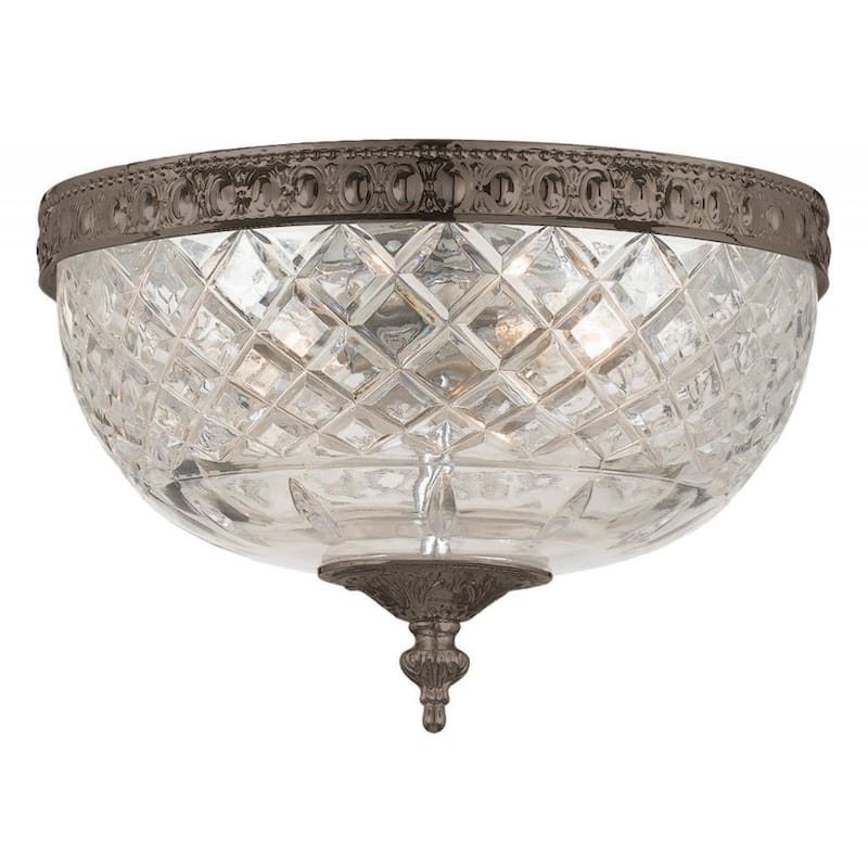 Crystorama Richmond Collection English Bronze Flush Mount - 9 x 12, 3 light