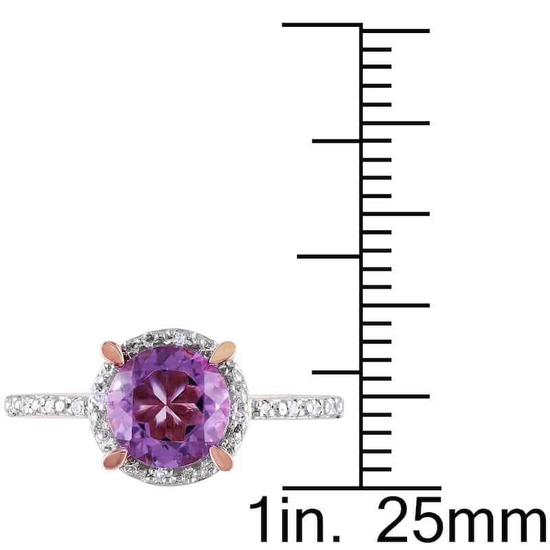 Miadora 10k Rose Gold 1 1/3ct TGW Amethyst and Diamond Accent Ring (H-I, I2-I3)