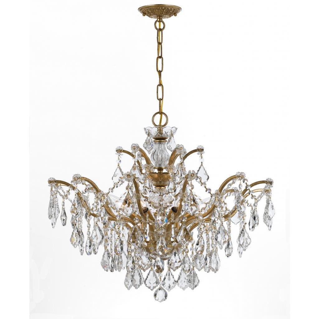 Crystorama Filmore Collection 6-light Antique Gold/ Crystal Chandelier - Chandeliers For Bedrooms by Overstock.com
