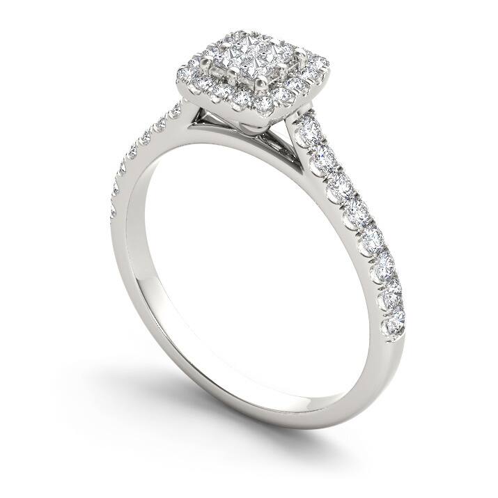 De Couer IGI Certified 10k Gold 1/2ct TDW Diamond Multi Stone Engagement Ring