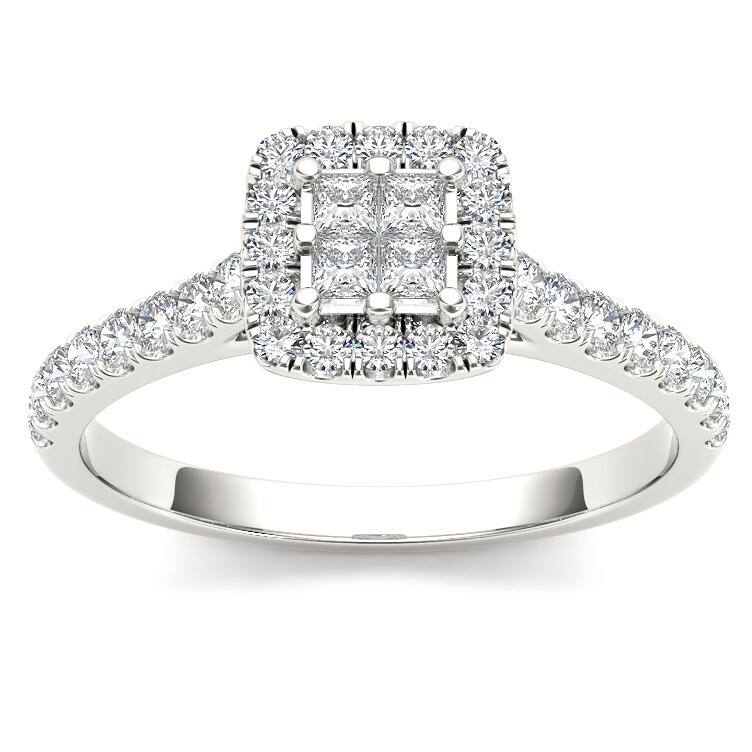 De Couer IGI Certified 10k Gold 1/2ct TDW Diamond Multi Stone Engagement Ring - 6 - White