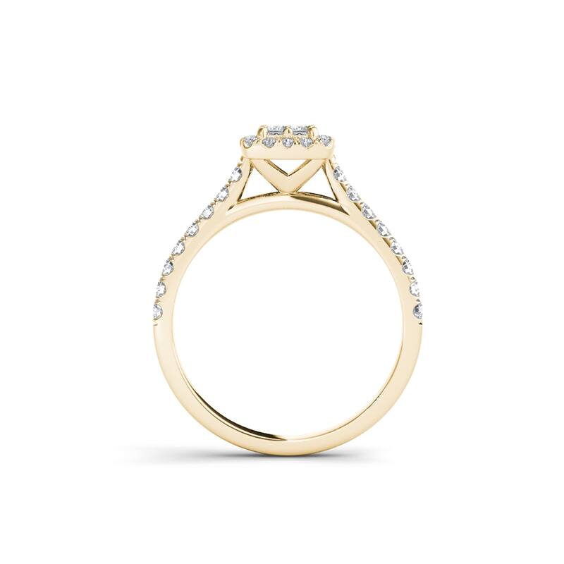 De Couer IGI Certified 10k Gold 1/2ct TDW Diamond Multi Stone Engagement Ring