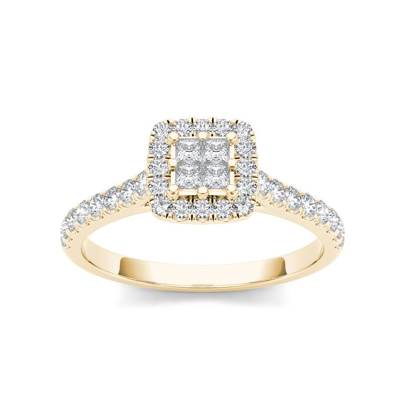 De Couer IGI Certified 10k Gold 1/2ct TDW Diamond Multi Stone Engagement Ring - 6 - Yellow