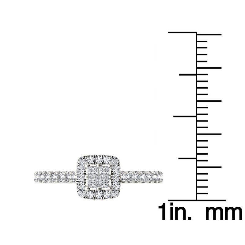De Couer IGI Certified 10k Gold 1/2ct TDW Diamond Multi Stone Engagement Ring