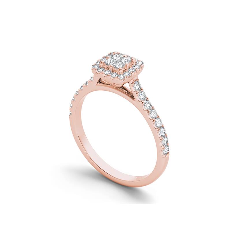 De Couer IGI Certified 10k Gold 1/2ct TDW Diamond Multi Stone Engagement Ring