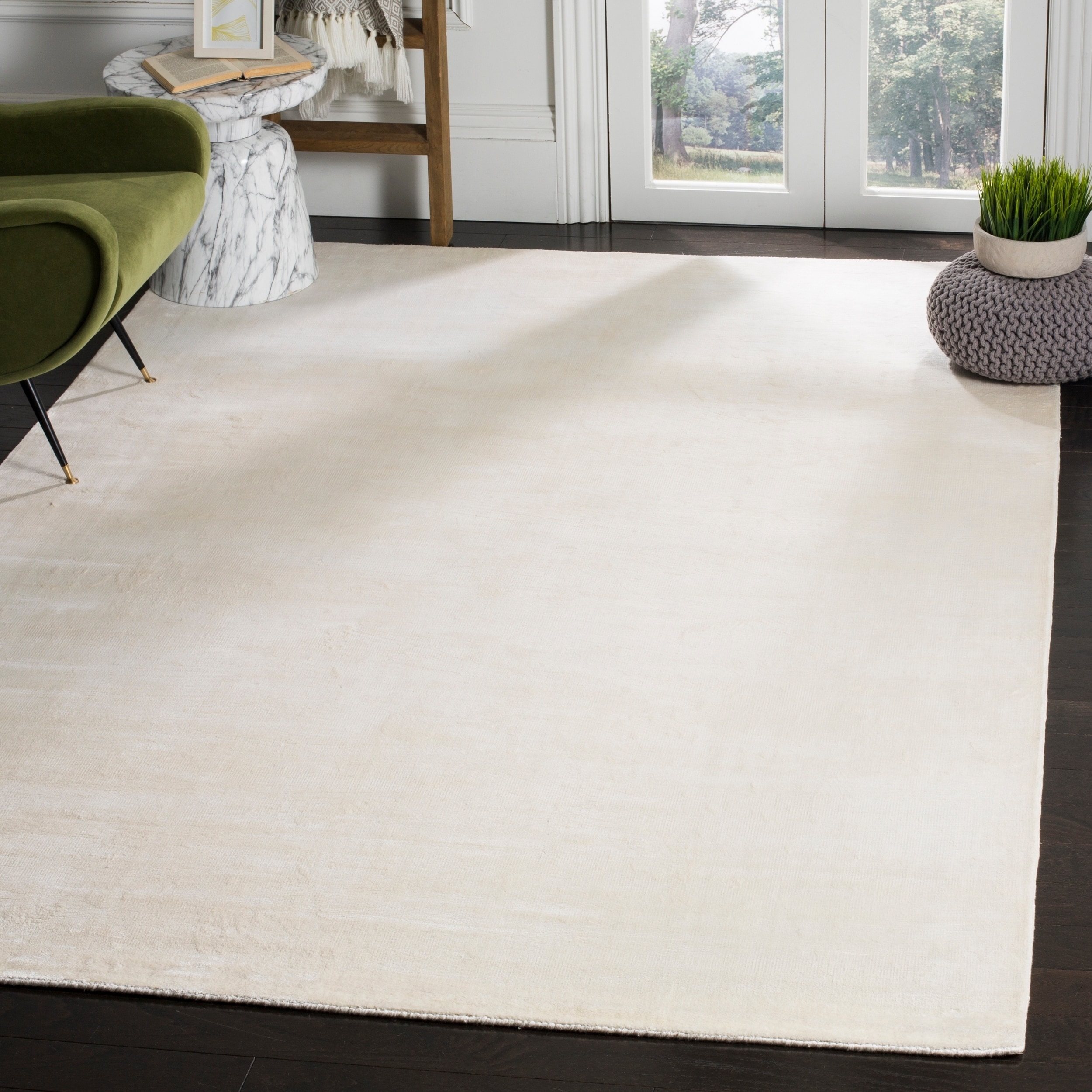 Safavieh Loom knotted Mirage White Viscose Rug (9 X 12)