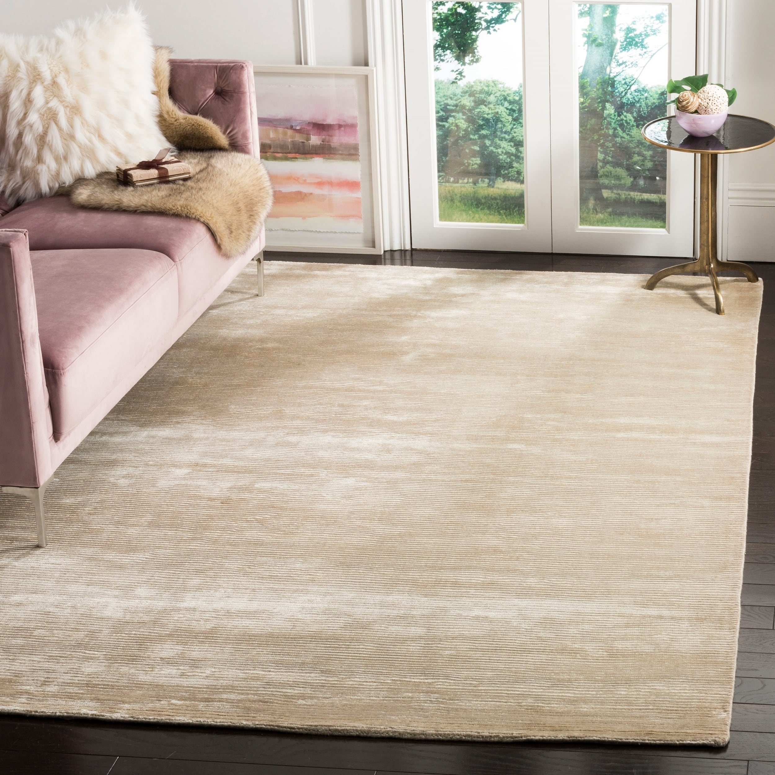 Safavieh Loom knotted Mirage Beige Viscose Rug (9 X 12)