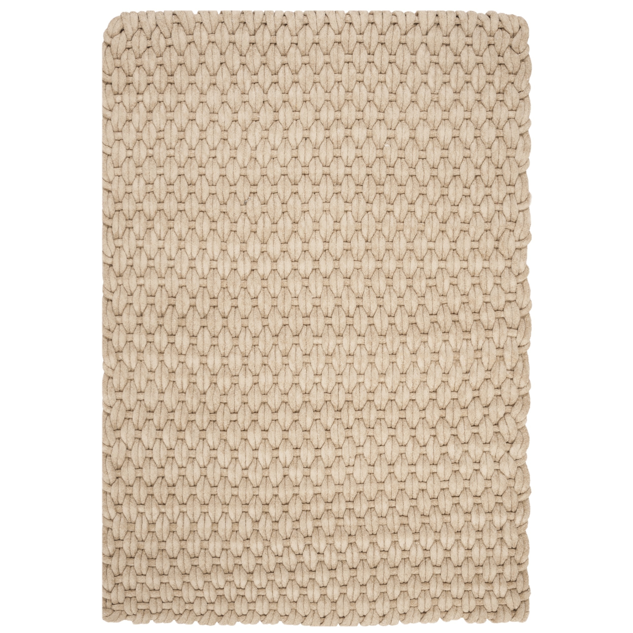 Safavieh Hand woven Manhattan Beige Wool Rug (6 X 9)