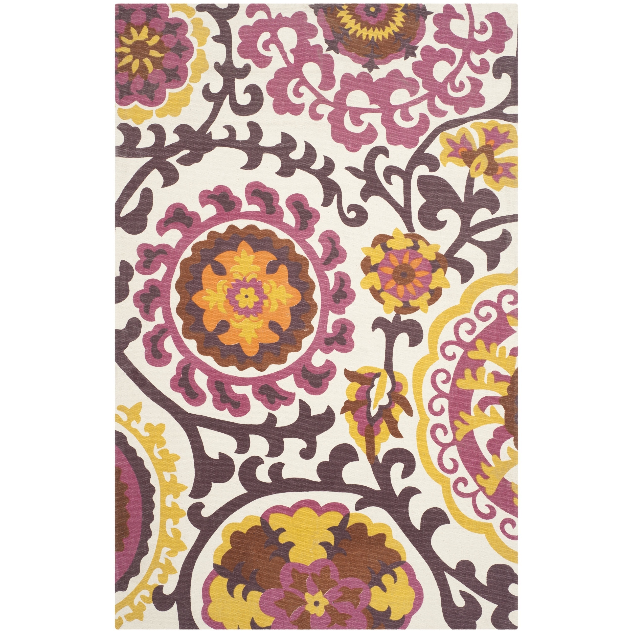 Safavieh Hand loomed Cedar Brook Purple Cotton Rug (73 X 93)