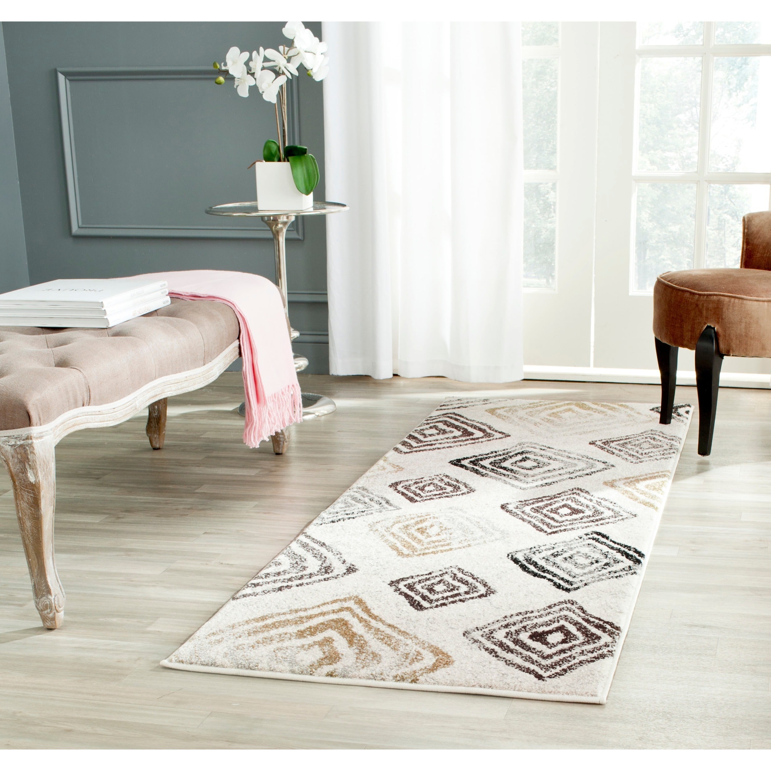 Safavieh Porcello Ivory/ Brown Rug (24 X 67)