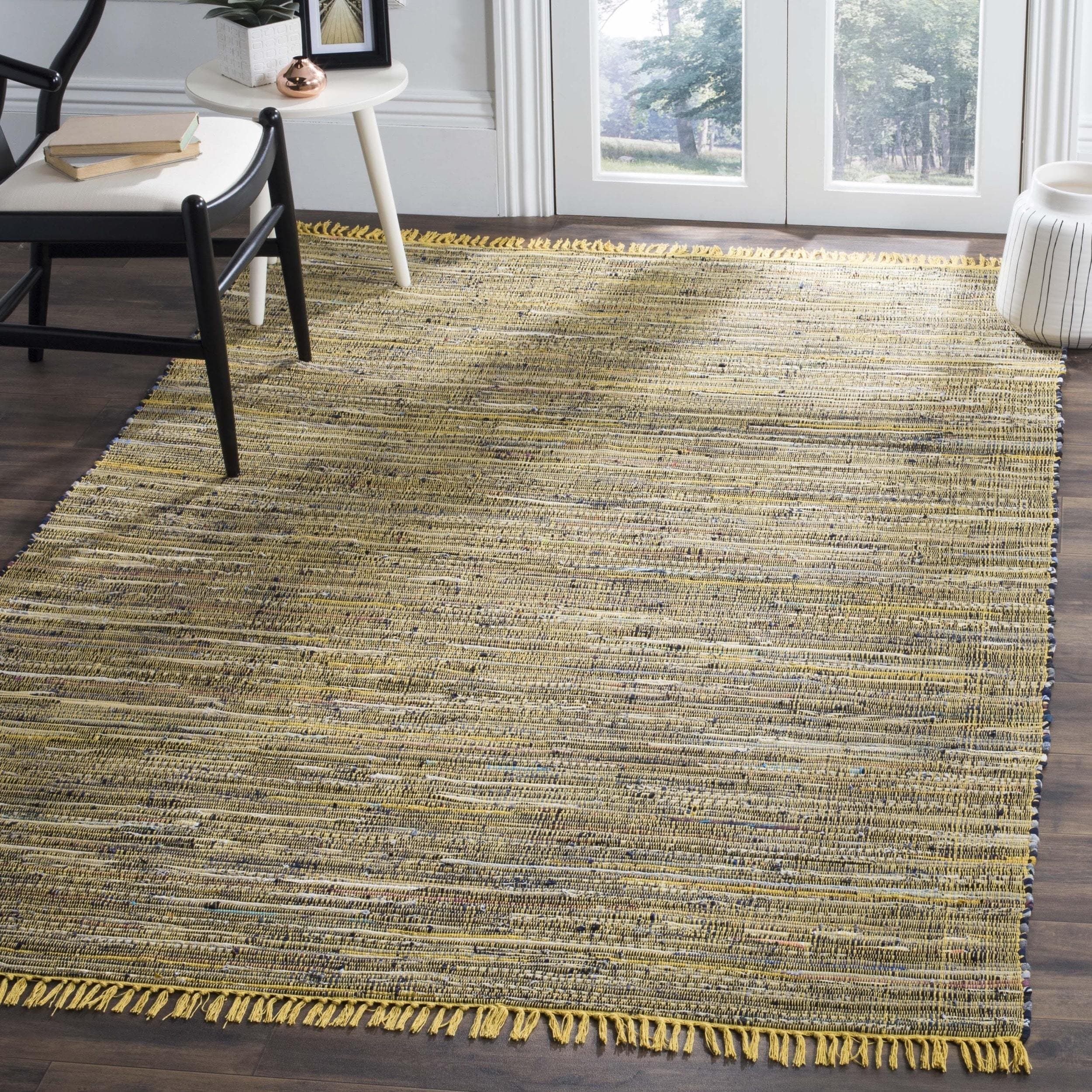 Safavieh Hand woven Rag Rug Yellow Cotton Rug (3 X 5)