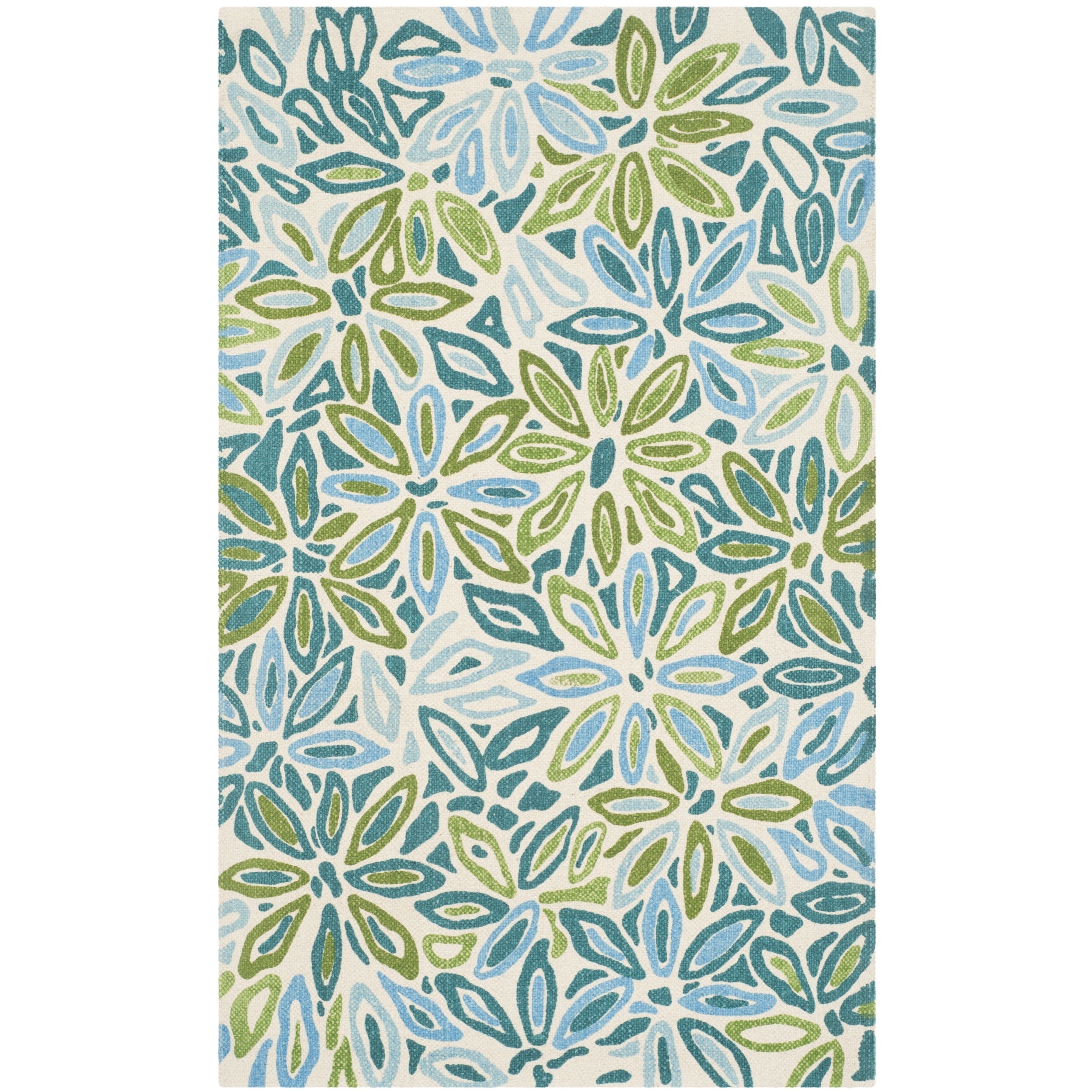 Safavieh Hand loomed Cedar Brook Light Blue/ Green Cotton Rug (26 X 4)