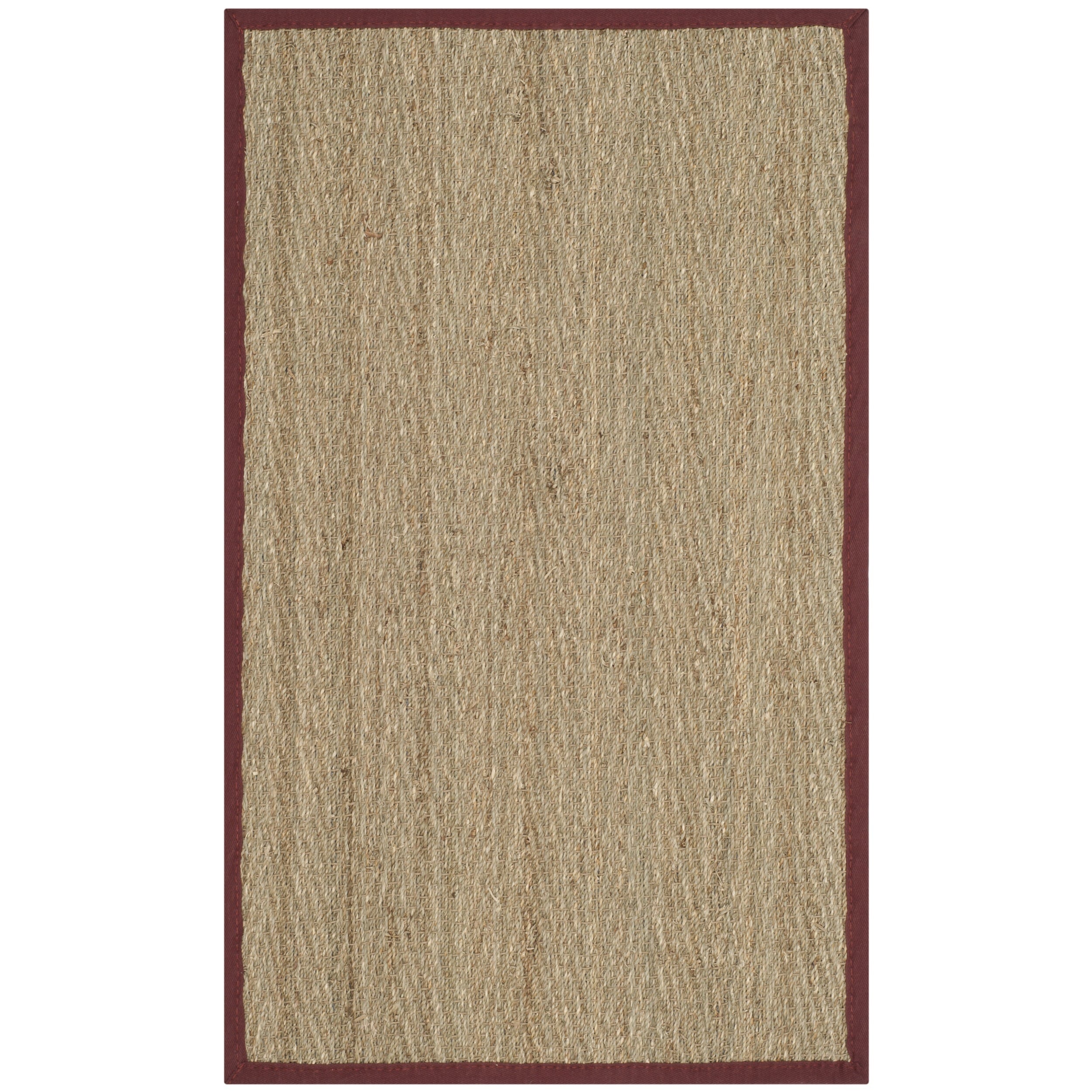 Safavieh Natural Fiber Natural/ Red Seagrass Rug (26 X 4)