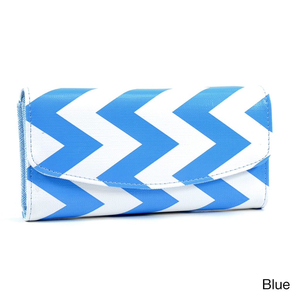 Chevron Tri fold Snap Closure Wallet