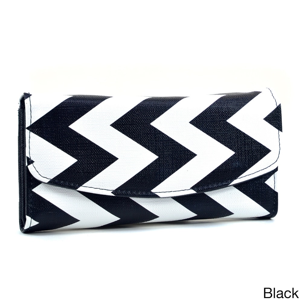 Chevron Tri fold Snap Closure Wallet