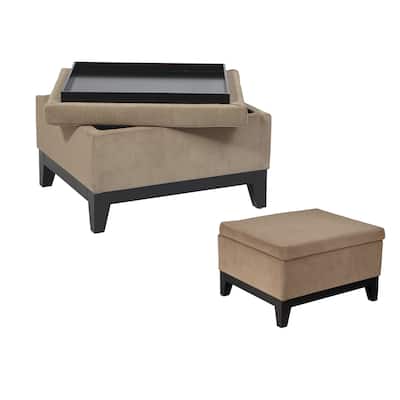Merge Storage Ottoman with Reversible Tray
