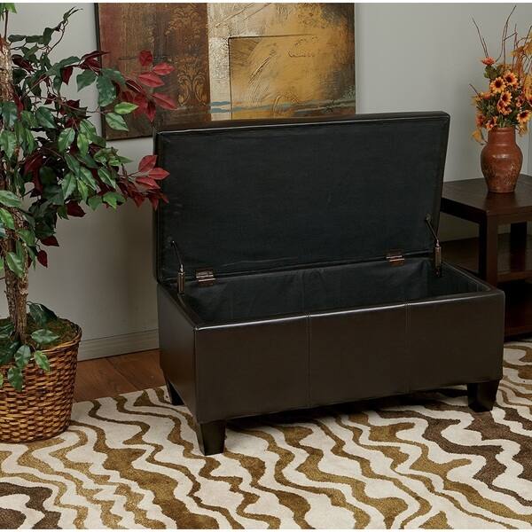 Shop Bonded Leather Storage Bench Free Shipping Today