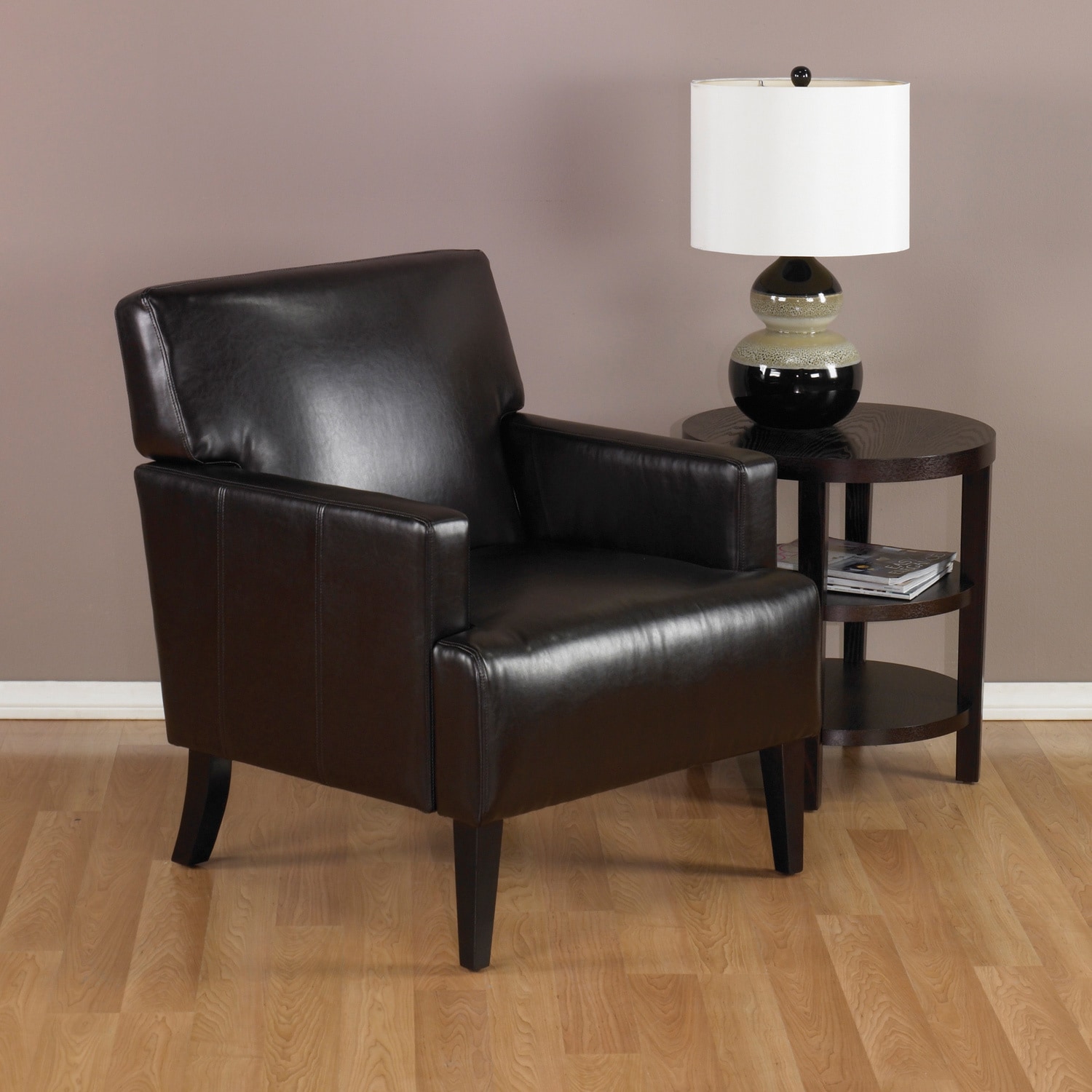 Ave Six Carrington Espresso Eco Leather Armchair