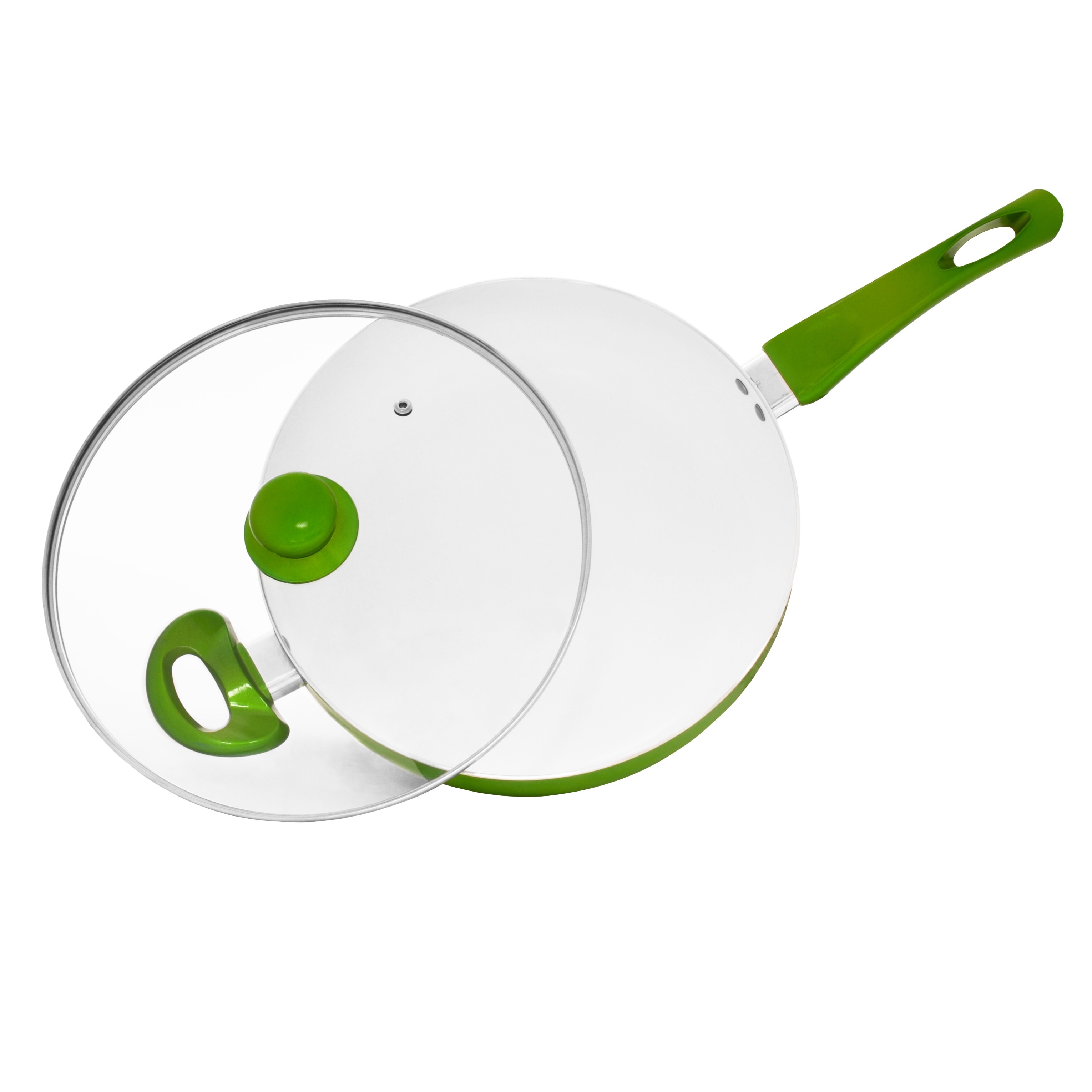 Ceramic Deep 11-inch Fry Pan with Glass Lid - Bed Bath & Beyond - 9106261