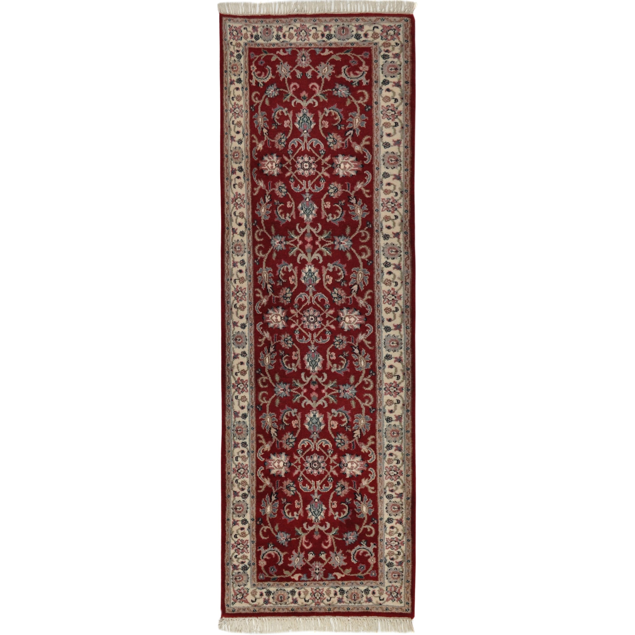 Hand knotted India Kashan Wool Rug (28 X 711)