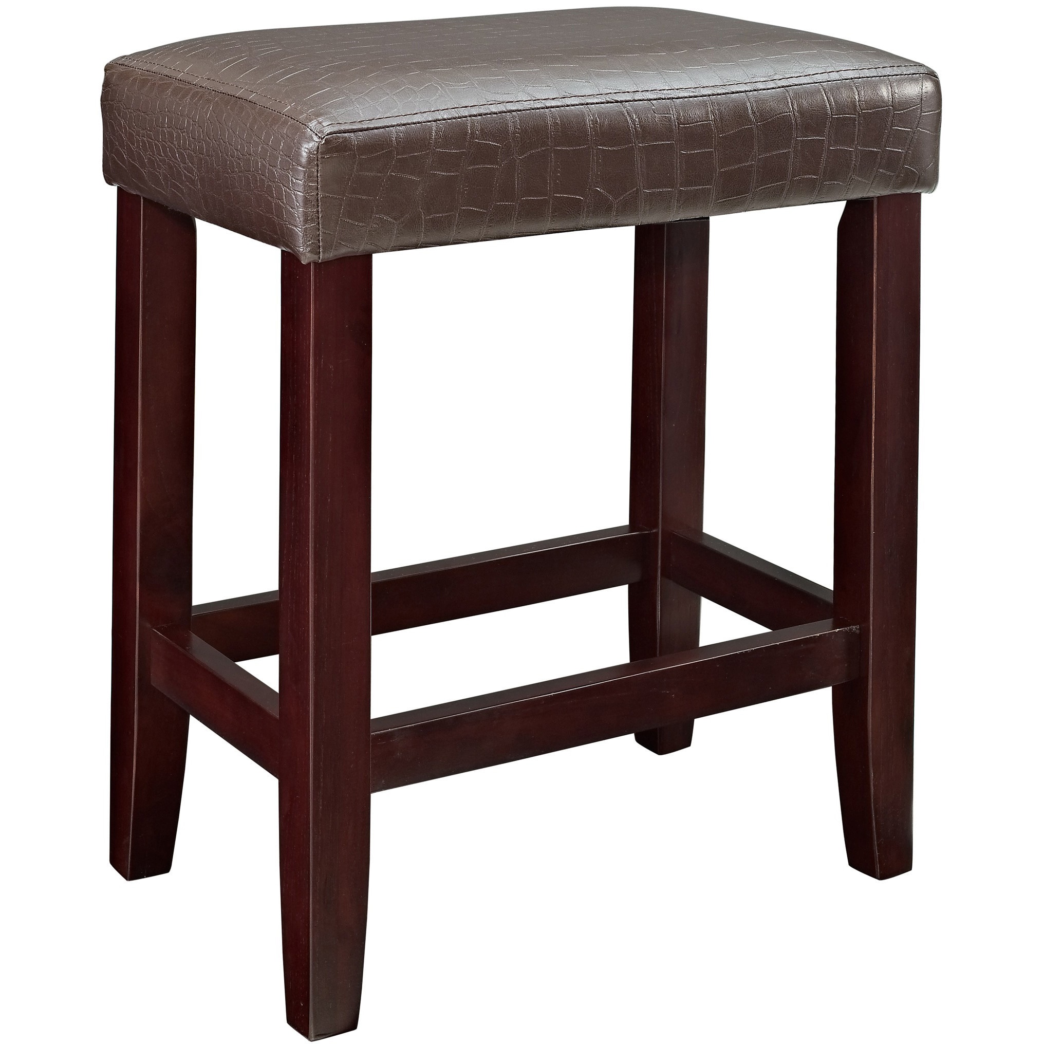 Black Croc Faux Leather Counter Stool