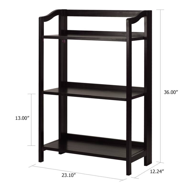 Stratford 3-shelf Folding Bookcase