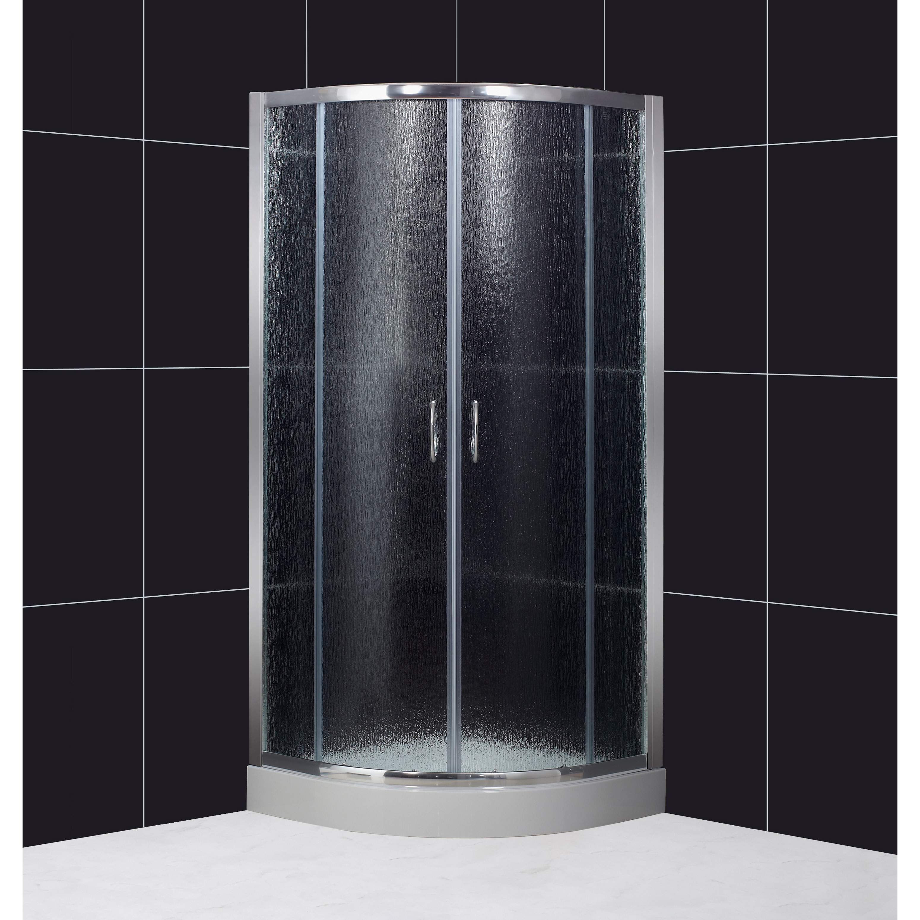 Dreamline Sector 36.25 X 36.25 inch Complete Shower Kit, Rain Glass