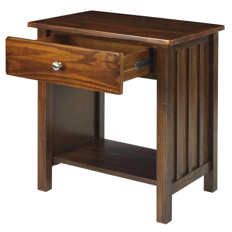 Vanderbilt Nightstand End Table with 4 USB Ports