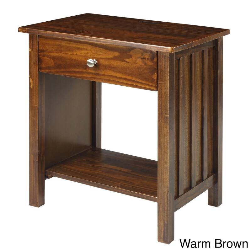 Vanderbilt Nightstand End Table with 4 USB Ports
