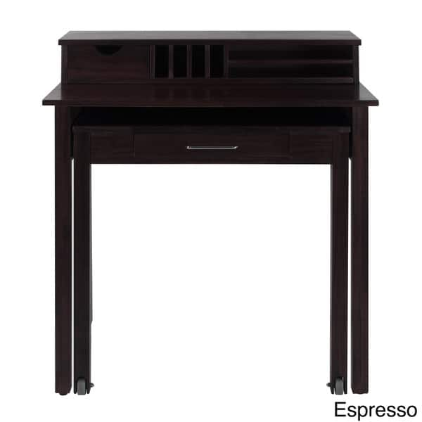 Shop Solid Wood Roll Out Desk With Hutch Free Shipping Today