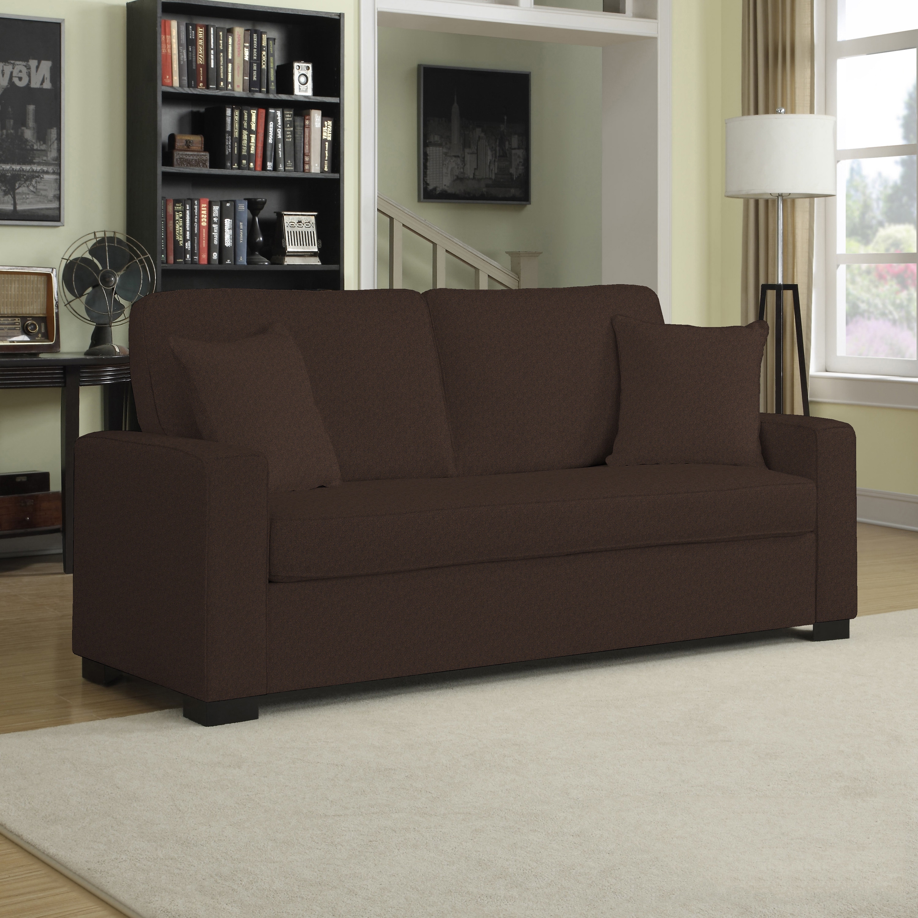 Portfolio Mona Bark Brown Chenille Sofast Sofa