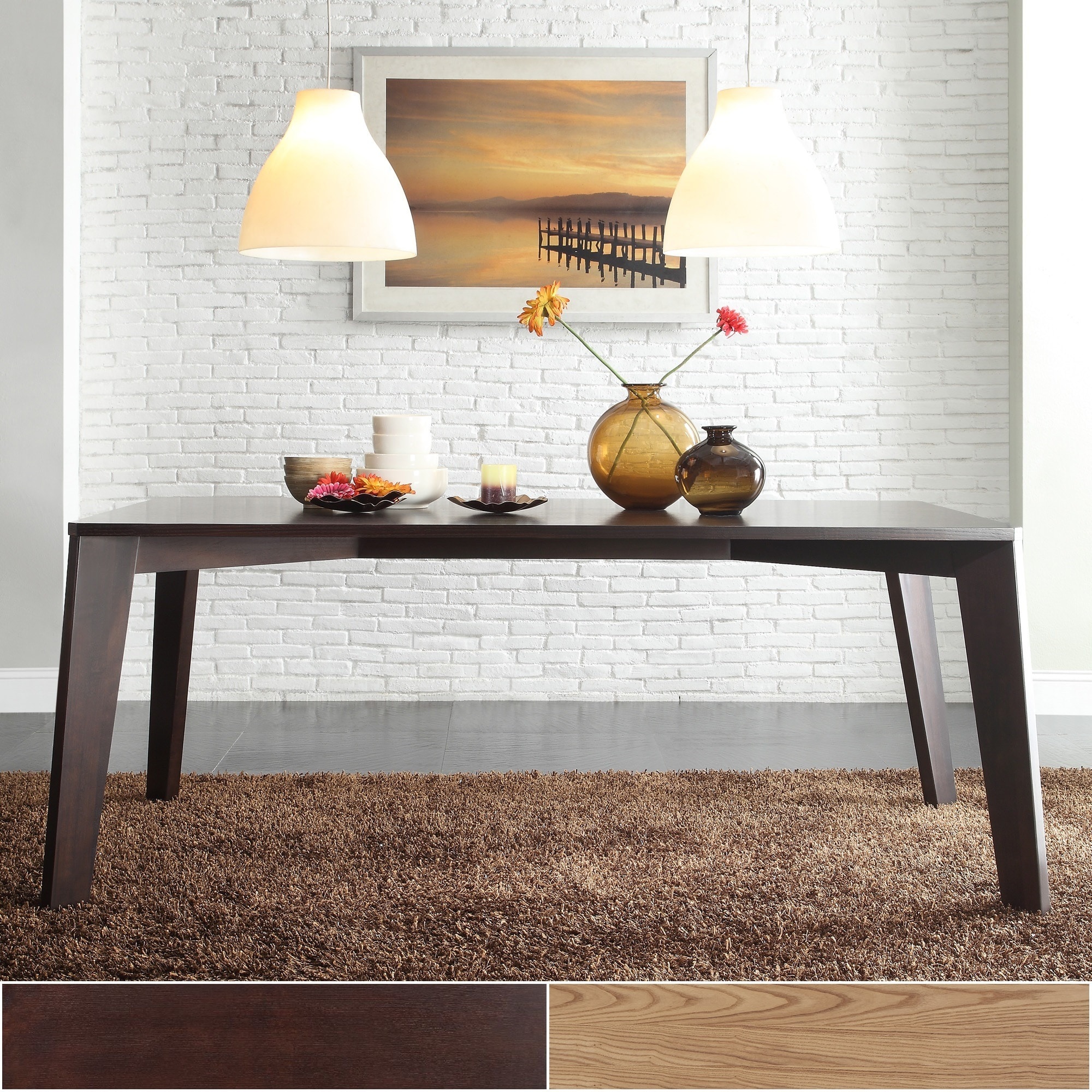 Sasha Modern Brown Angled Leg Dining Table