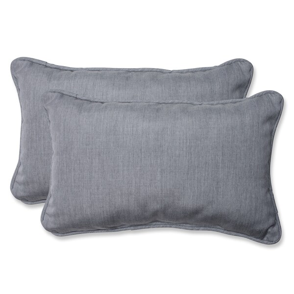 Pillow Perfect Rectangular Throw Pillow with Grey Sunbrella Fabric (Set of 2) - Free Shipping ...